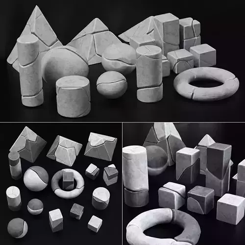 Stone splinter geometry decorative n1 3D model