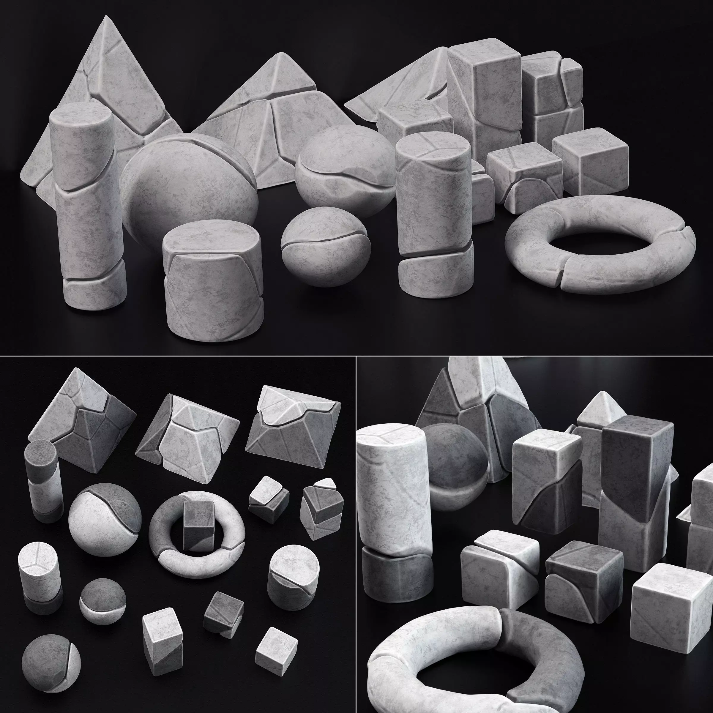 Stone splinter geometry decorative n1 3D model