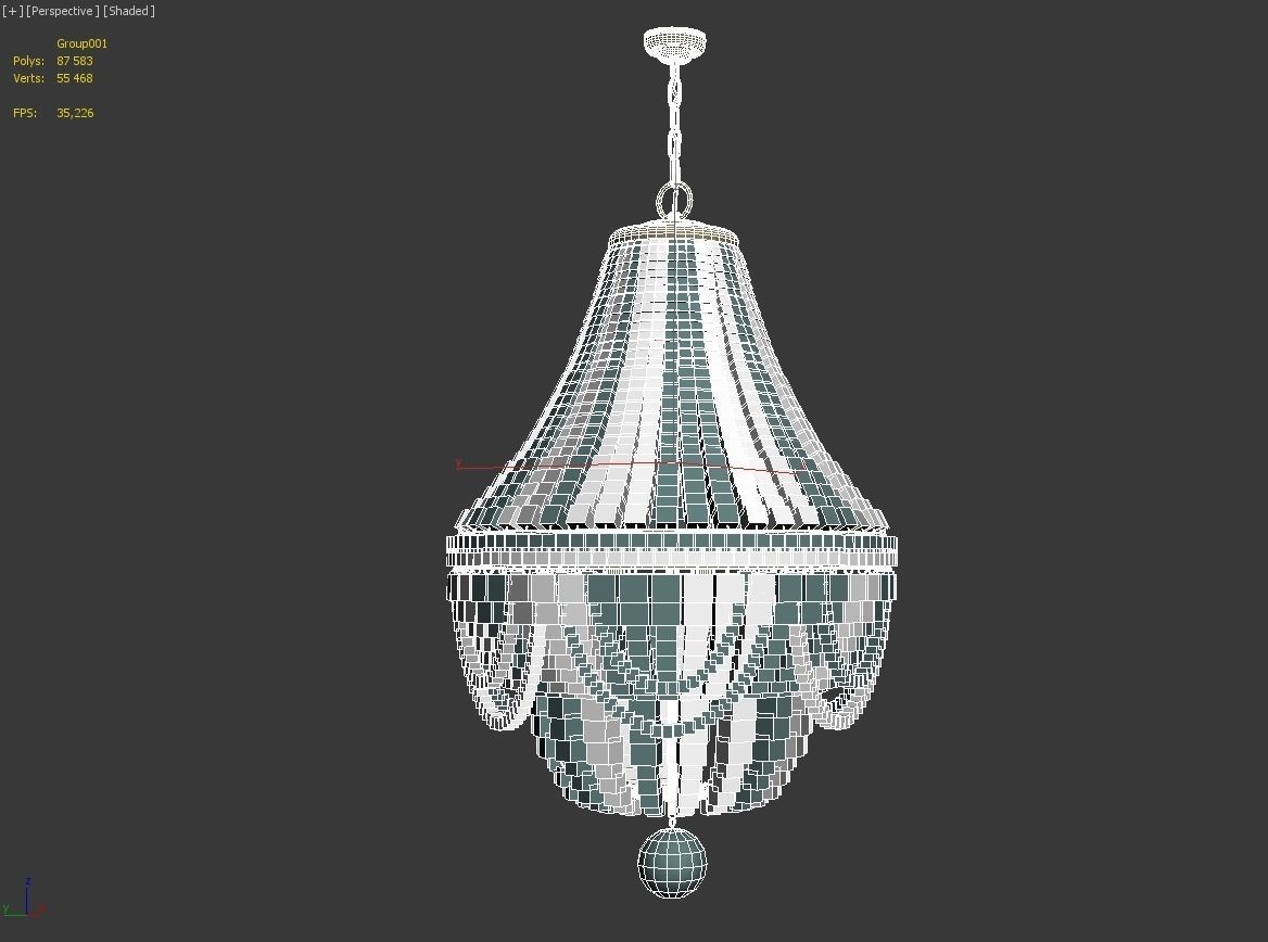 Regina Andrew Design Malibu Beaded 6-Light Chandelier 3D model_14