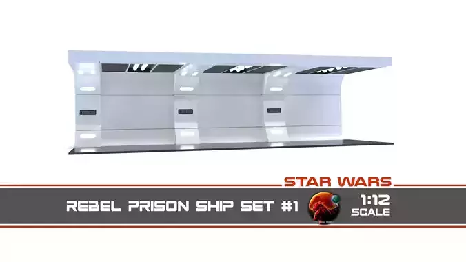 The Mandalorian - Rebel Prison Ship 1 - Side Hallway 1-12 scale Free 3D print model