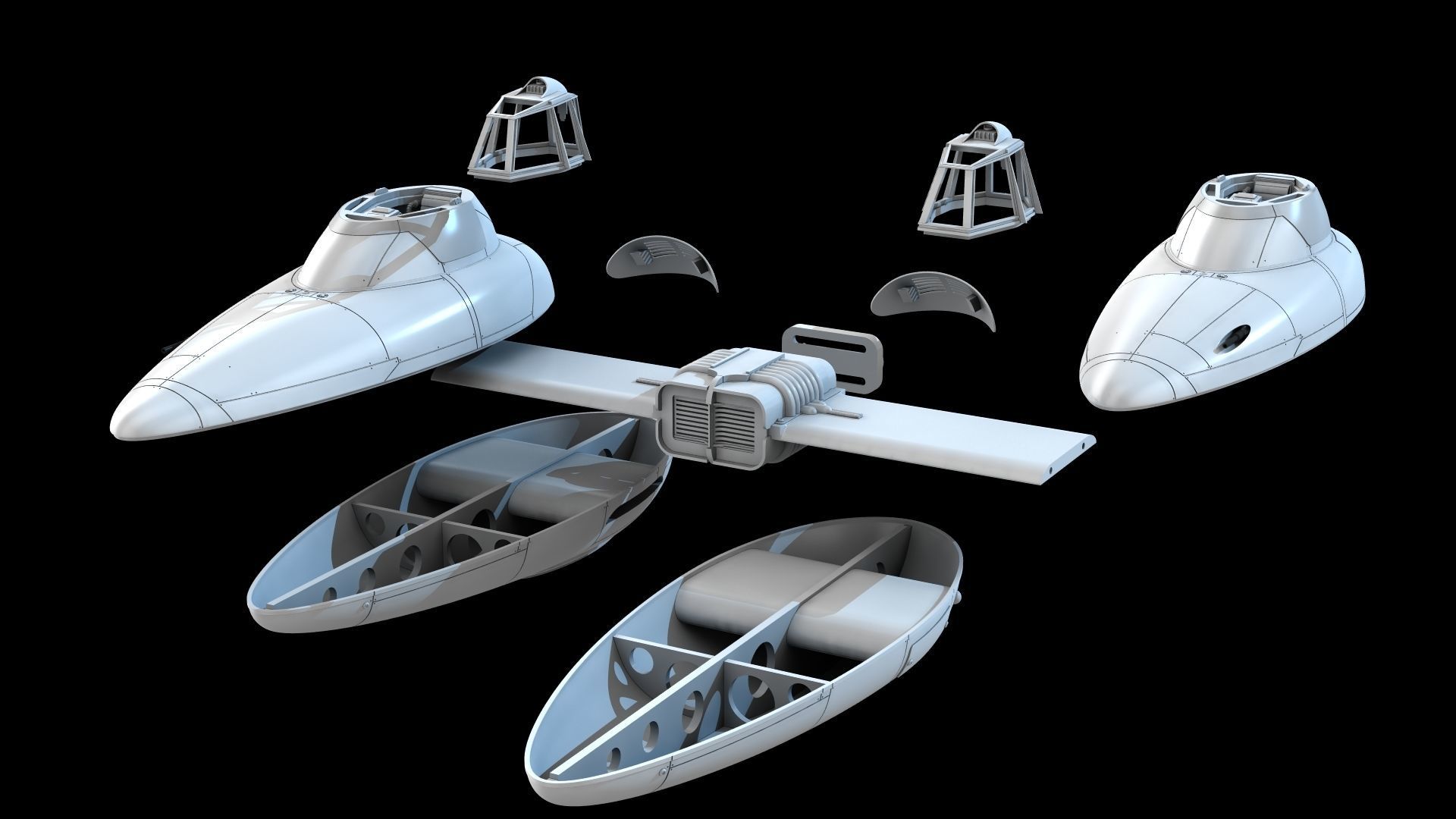 Empire Strick Back Bespin Twin-Pod Cloud Car 3D print model_1