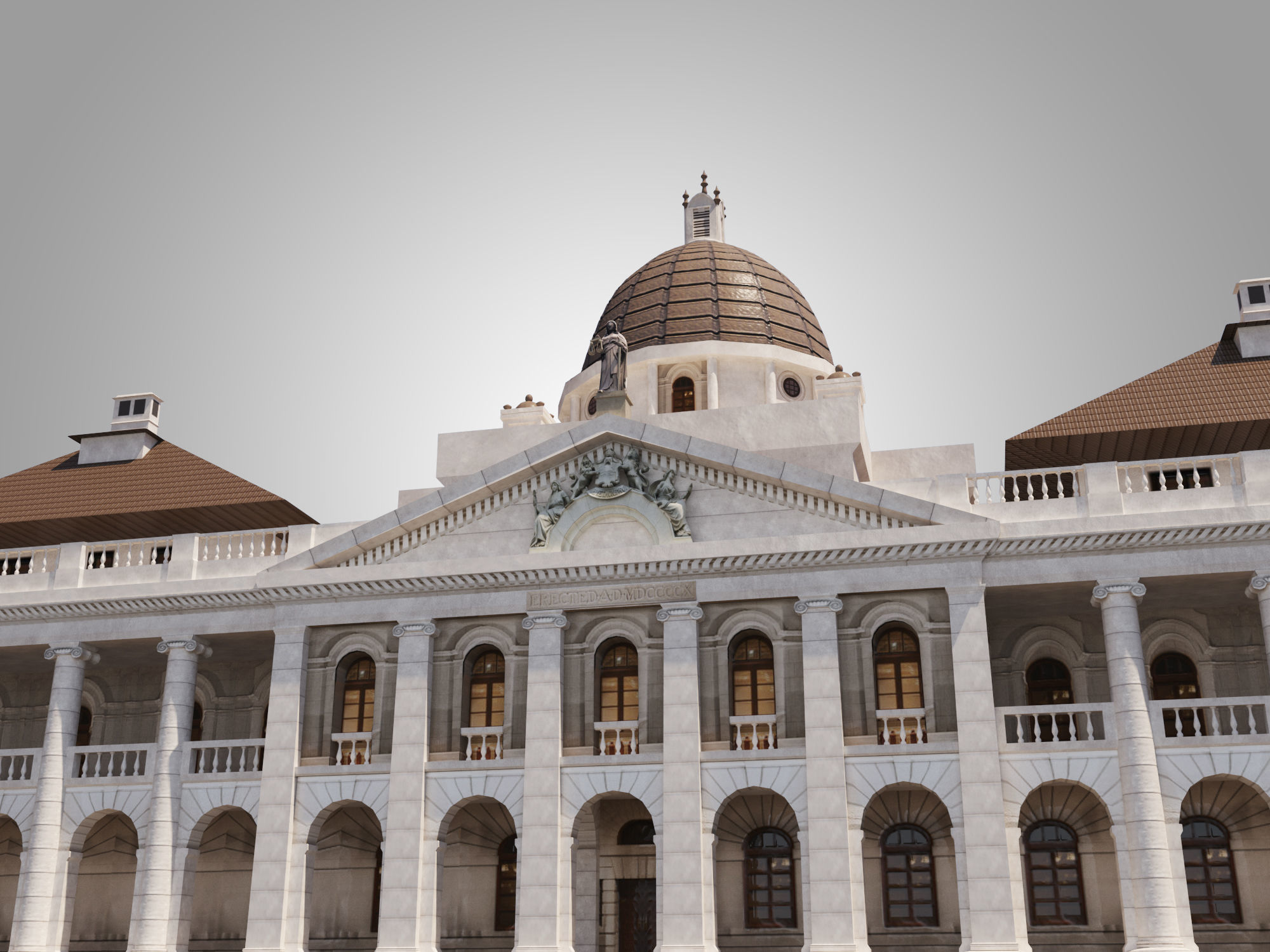 Court of Final Appeal Hong Kong Building Low-poly 3D model_3