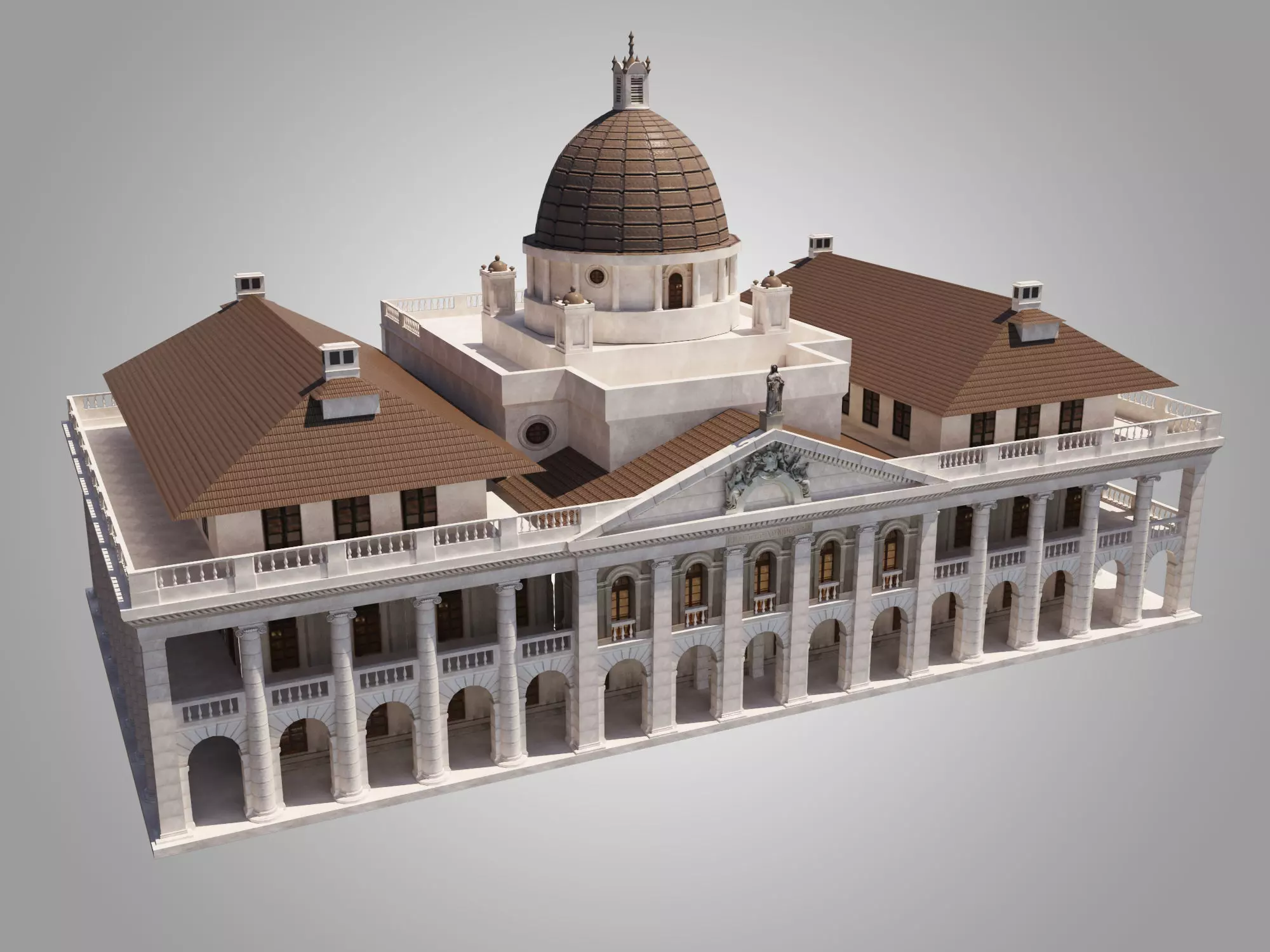 Court of Final Appeal Hong Kong Building Low-poly 3D model_0