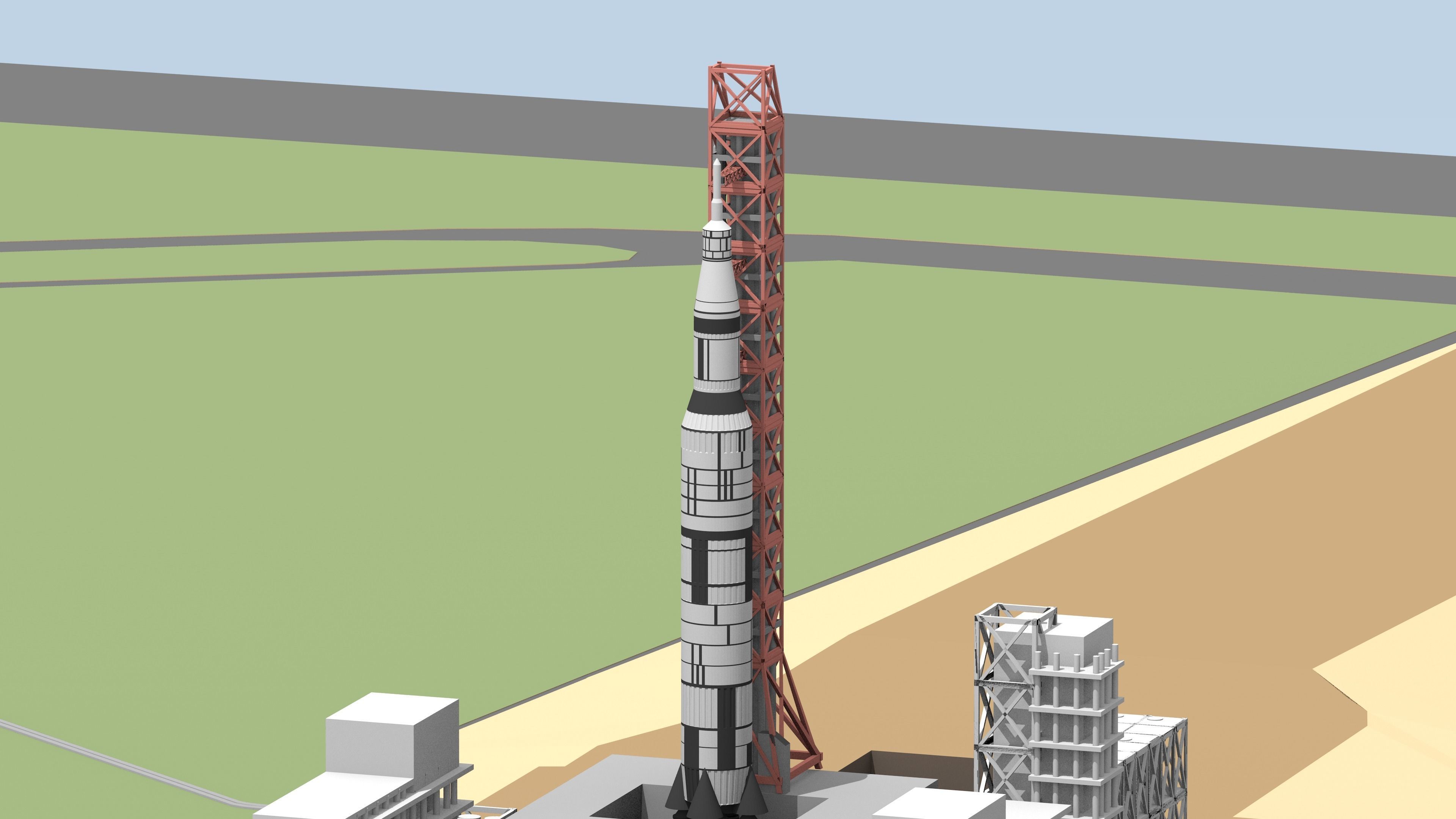 Saturn-5 Free low-poly 3D model_1