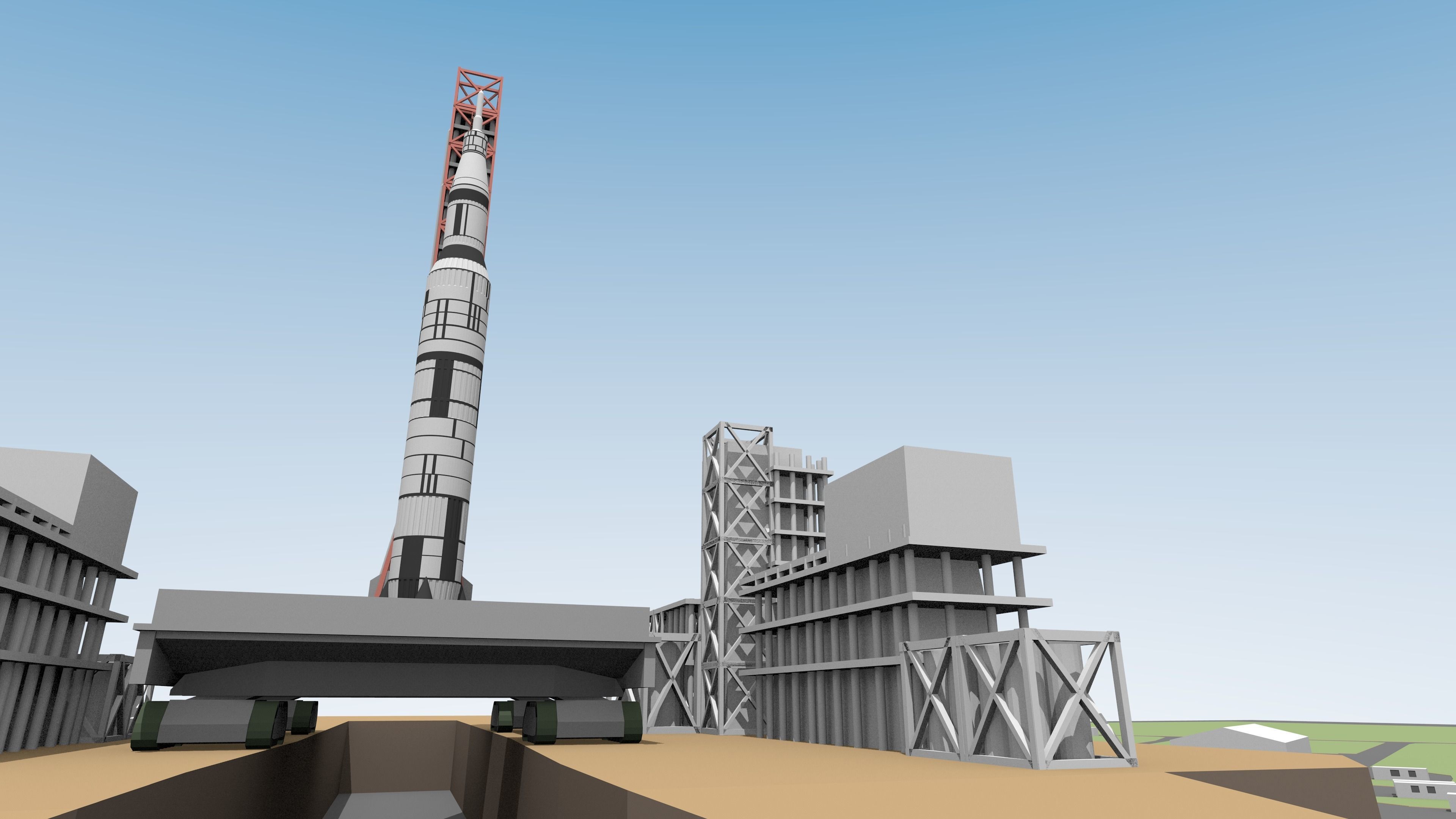 Saturn-5 Free low-poly 3D model_3