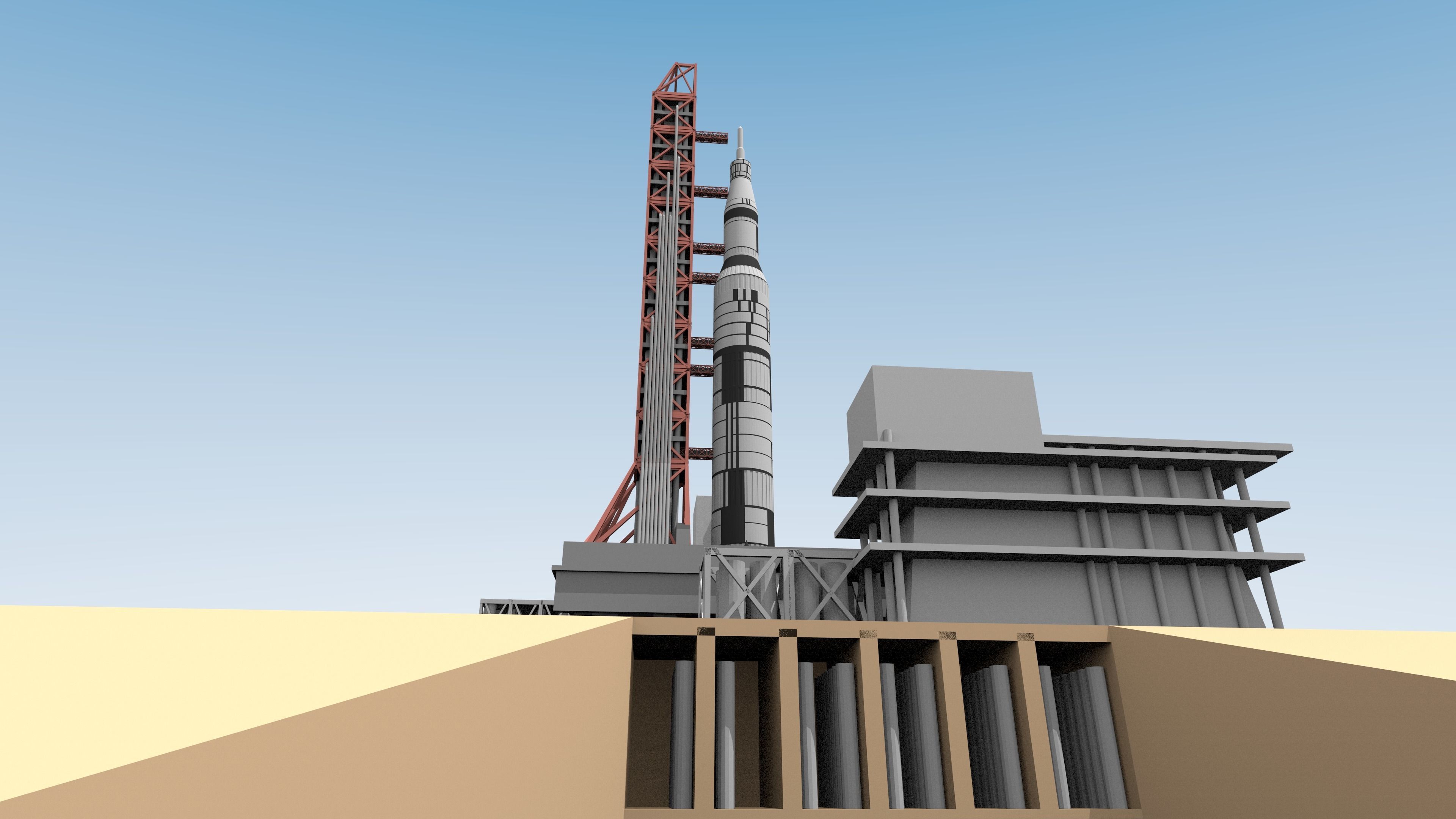 Saturn-5 Free low-poly 3D model_6