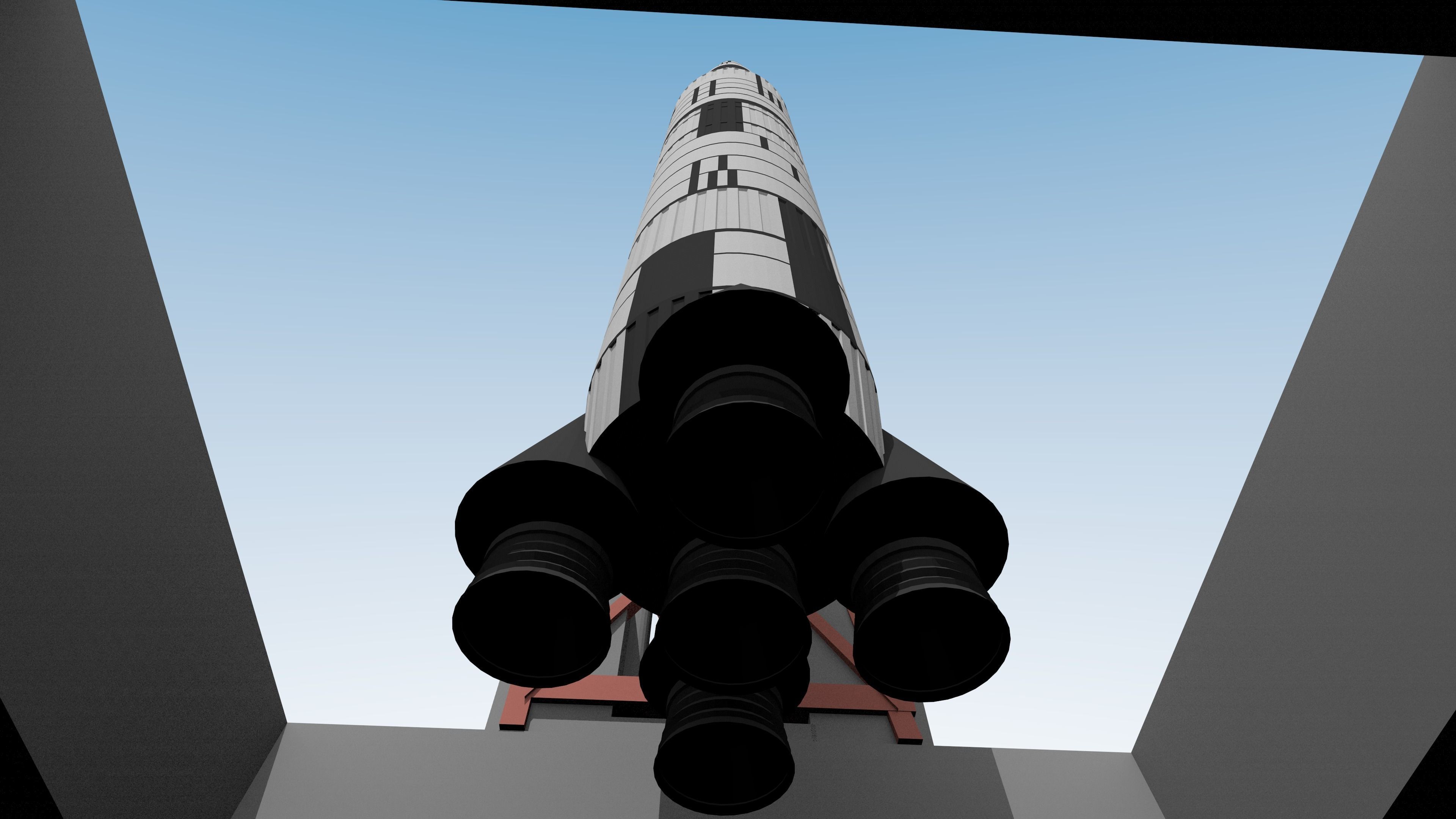 Saturn-5 Free low-poly 3D model_4