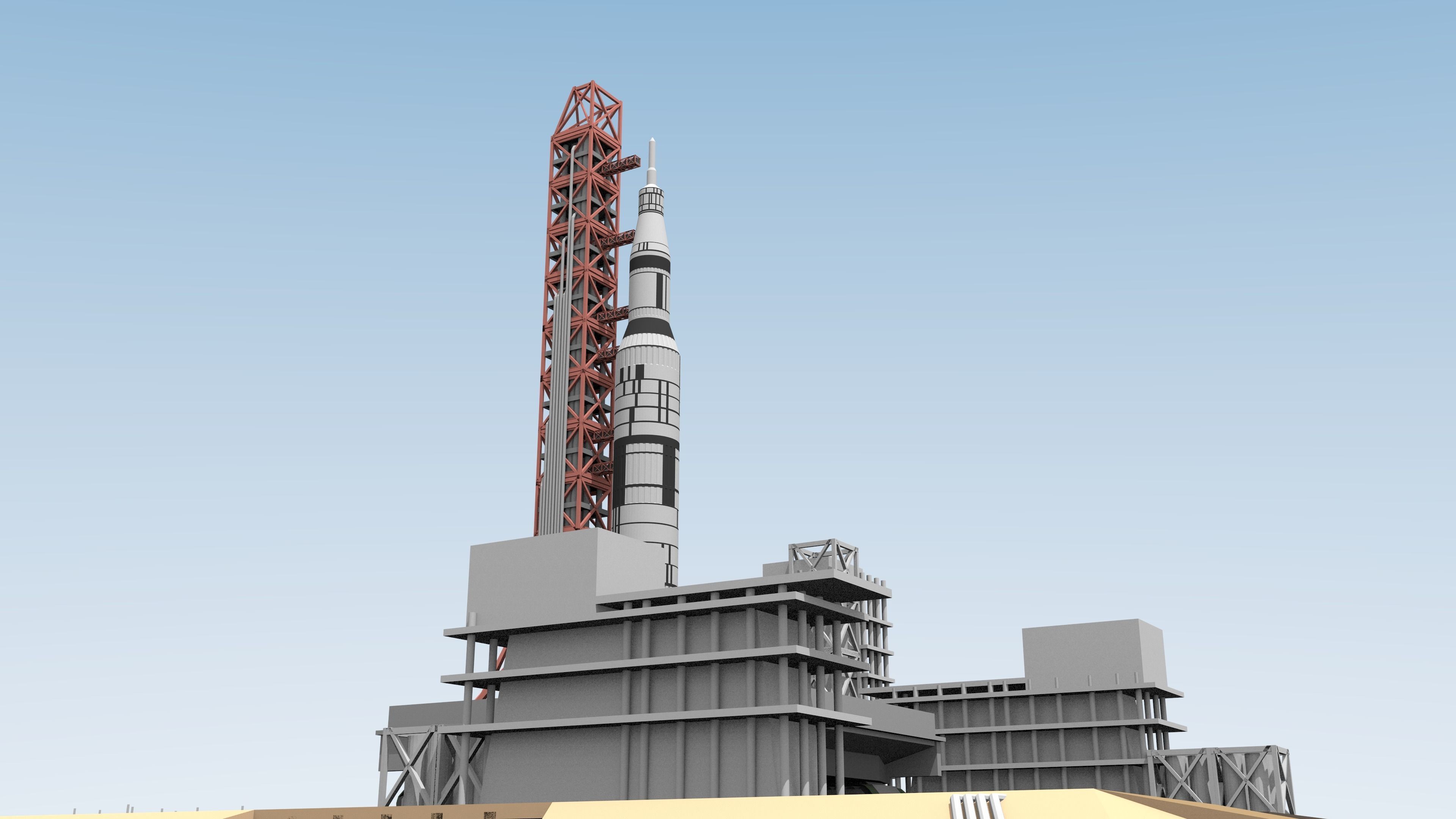 Saturn-5 Free low-poly 3D model_2