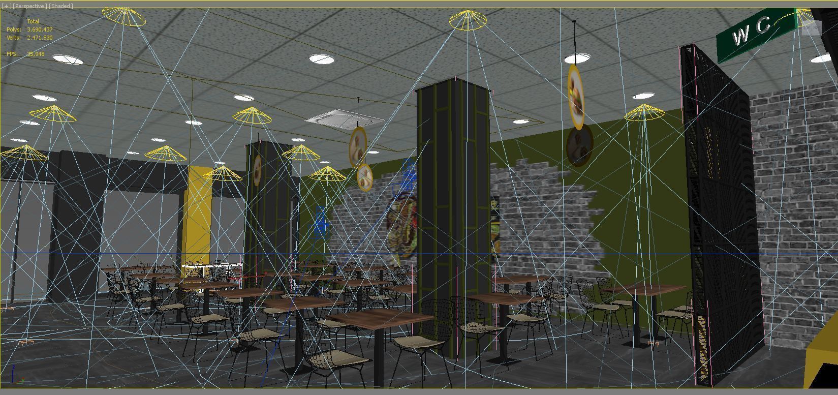 Turkish Doner Restaurant  Low-poly 3D model_5