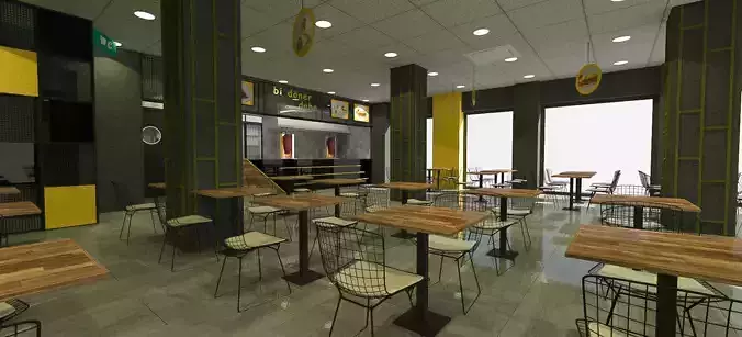 Turkish Doner Restaurant  Low-poly 3D model