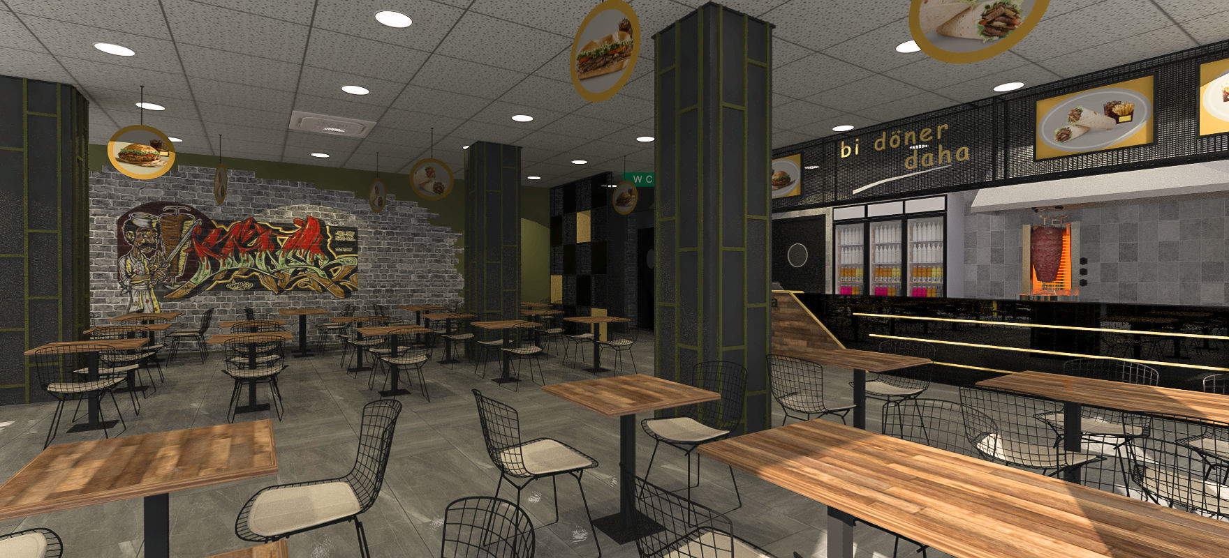 Turkish Doner Restaurant  Low-poly 3D model_1