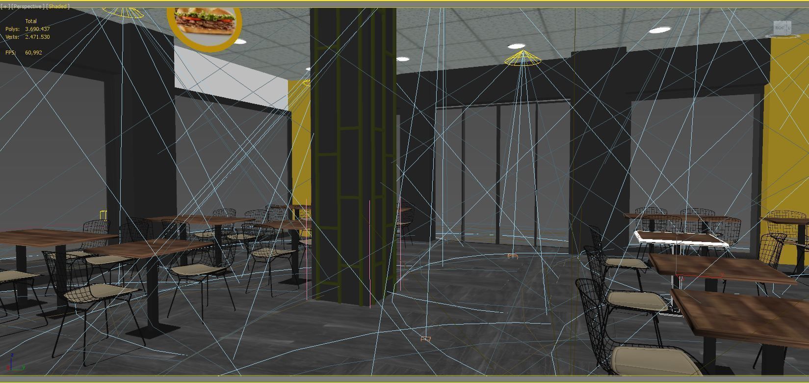 Turkish Doner Restaurant  Low-poly 3D model_6