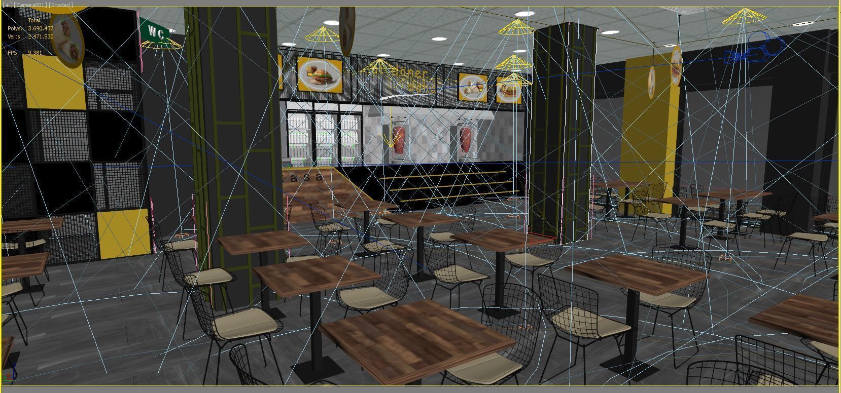 Turkish Doner Restaurant  Low-poly 3D model_4