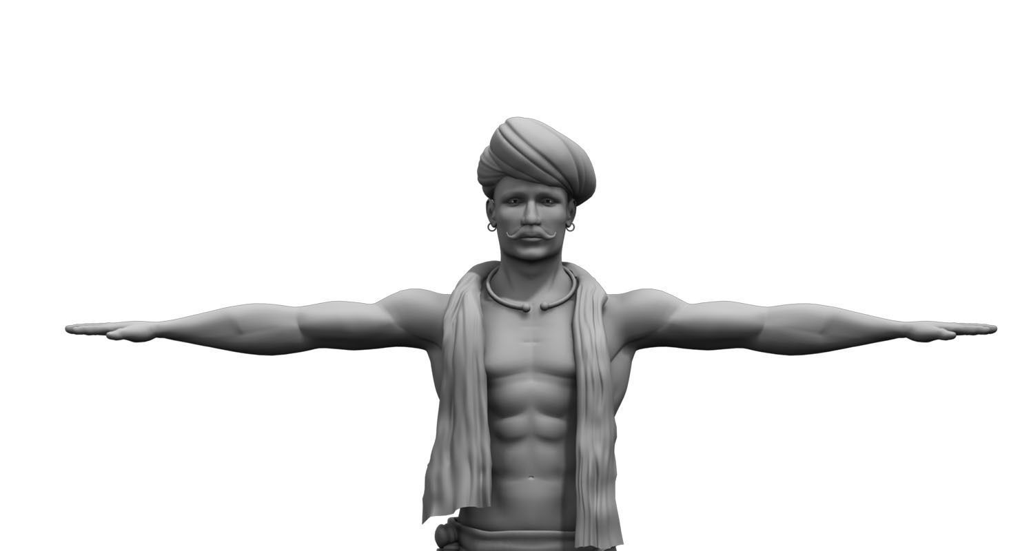 farmer village young man 3d model 3D model_1