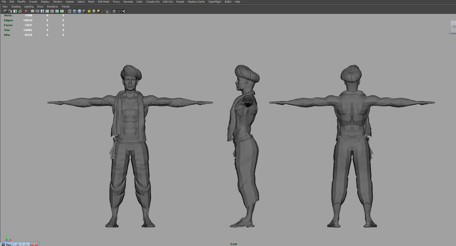 farmer village young man 3d model 3D model_5