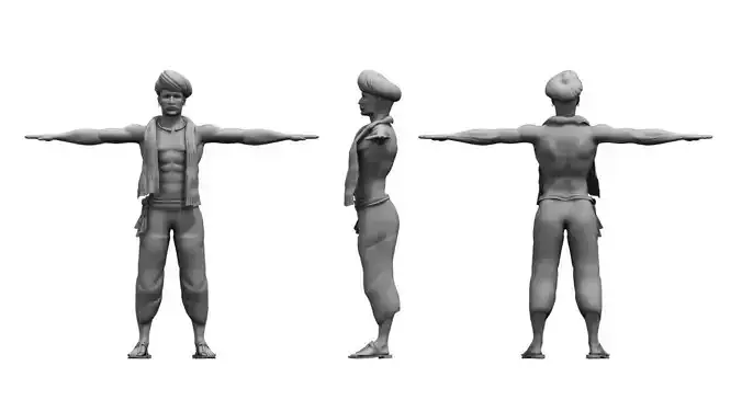 farmer village young man 3d model