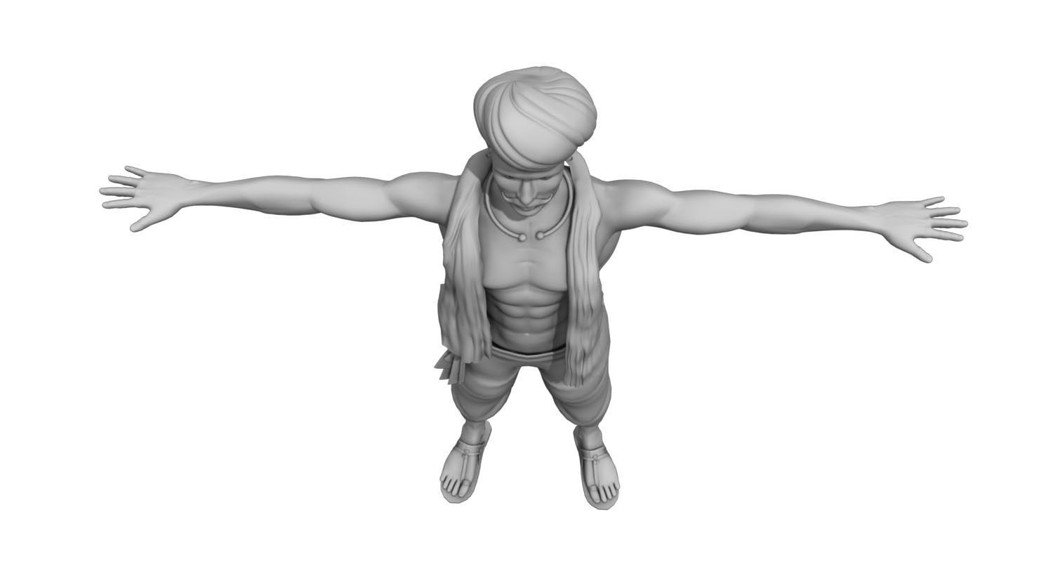 farmer village young man 3d model 3D model_3