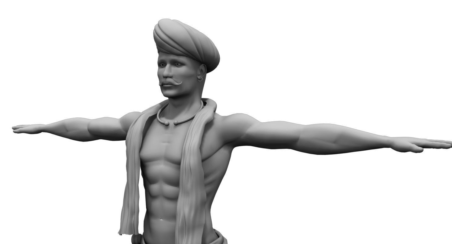 farmer village young man 3d model 3D model_4