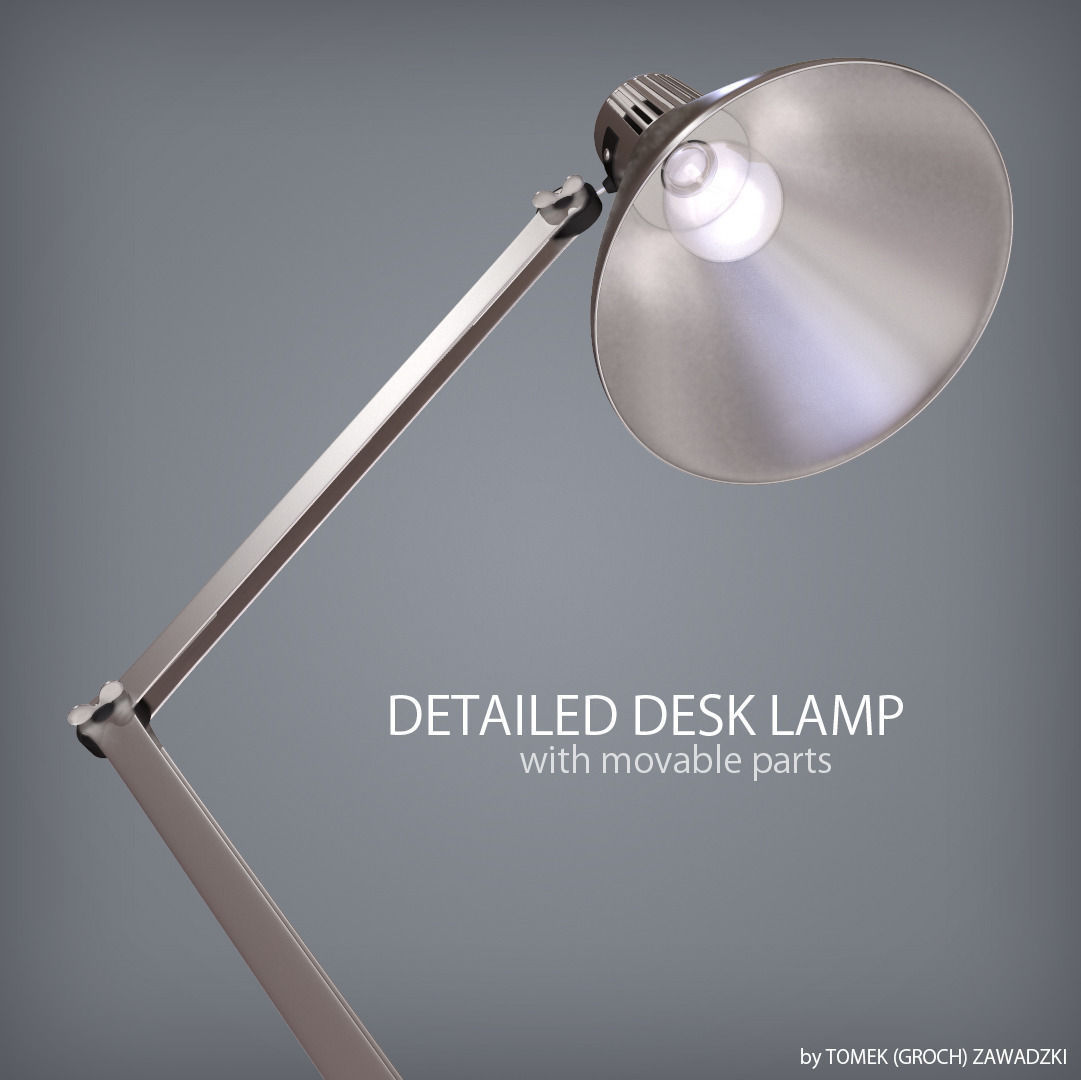 Detailed Desk Lamp 3D model_1