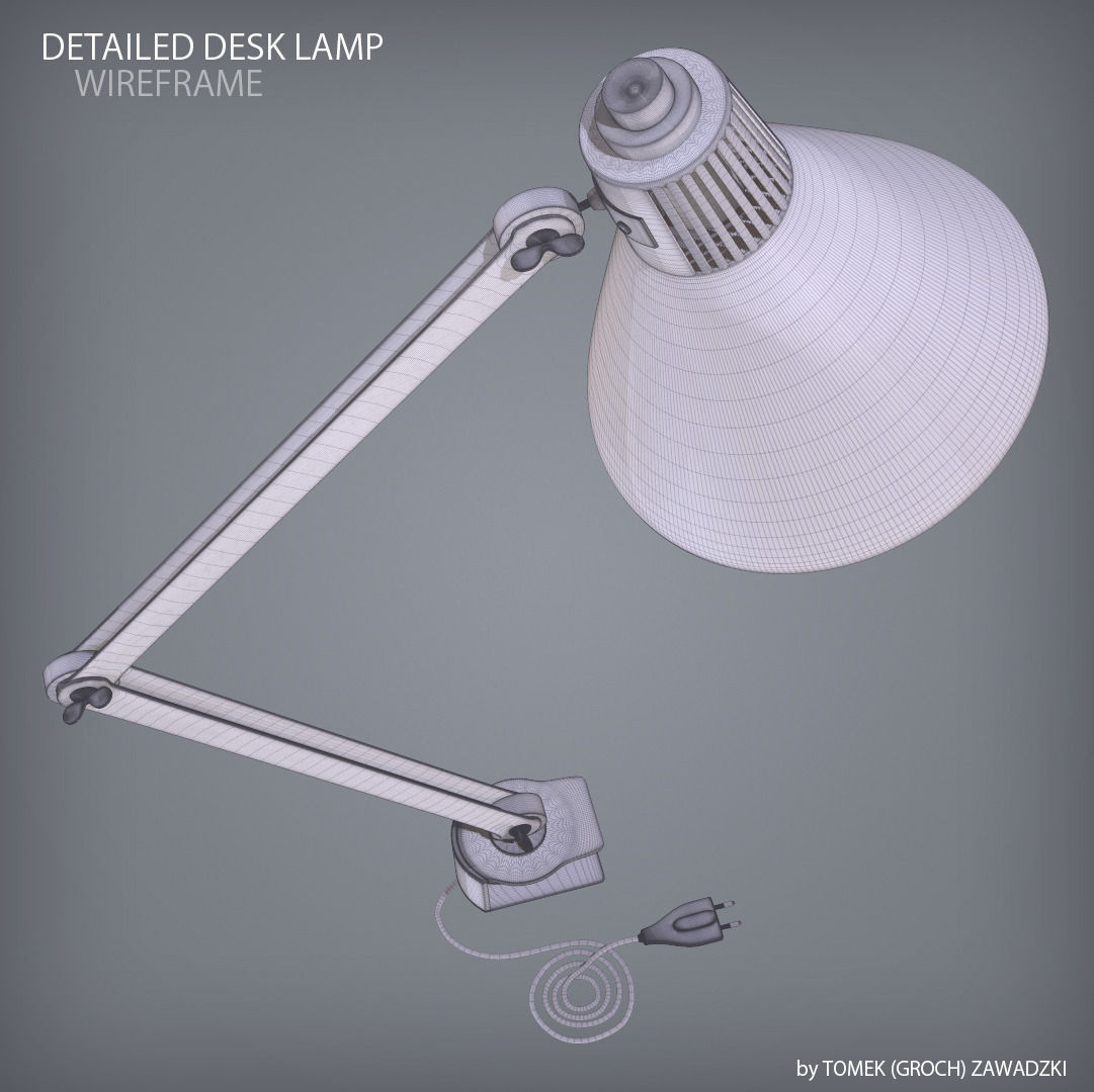 Detailed Desk Lamp 3D model_6