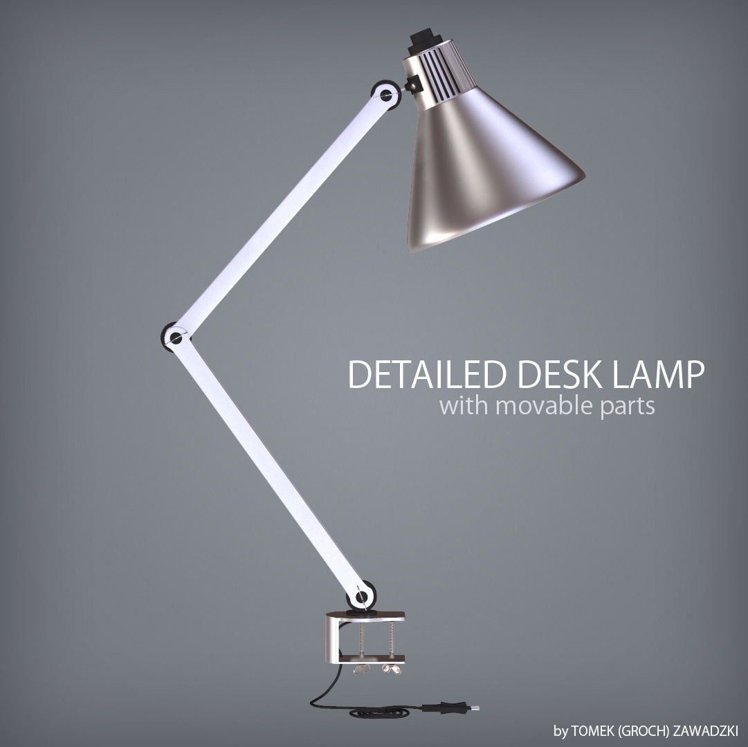 Detailed Desk Lamp 3D model_2
