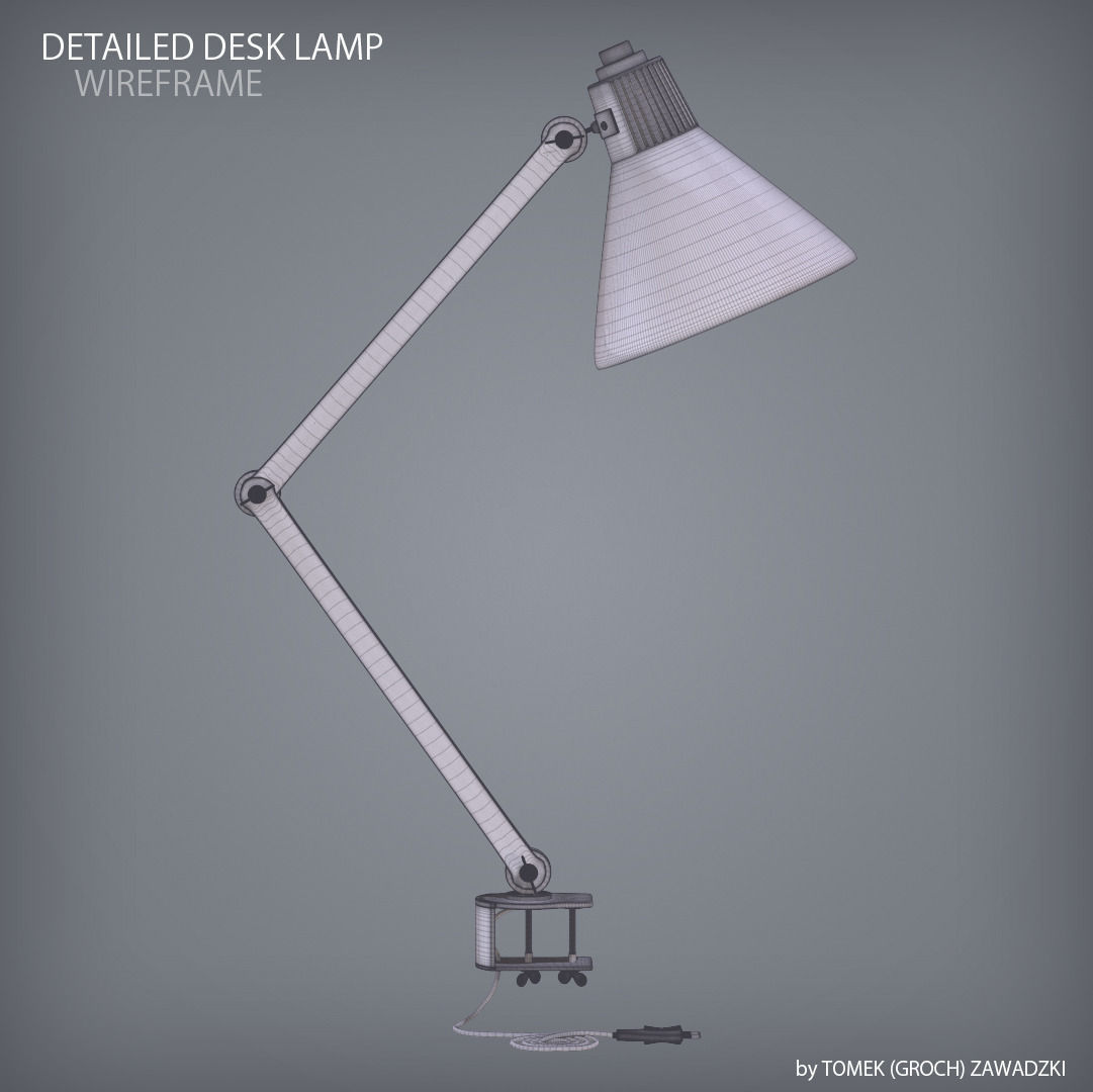 Detailed Desk Lamp 3D model_8