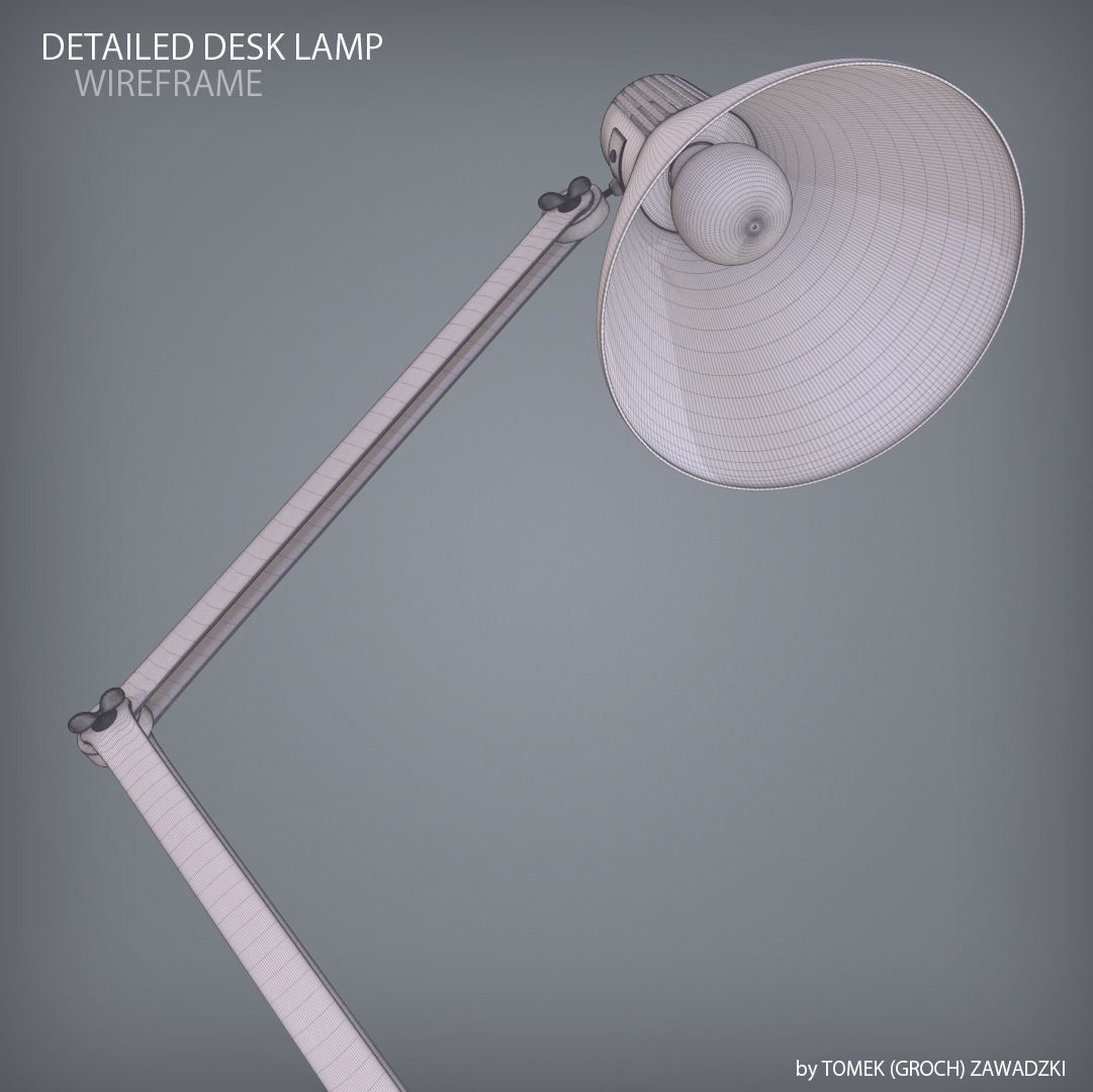 Detailed Desk Lamp 3D model_7