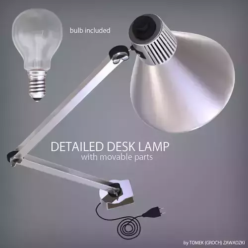 Detailed Desk Lamp 3D model