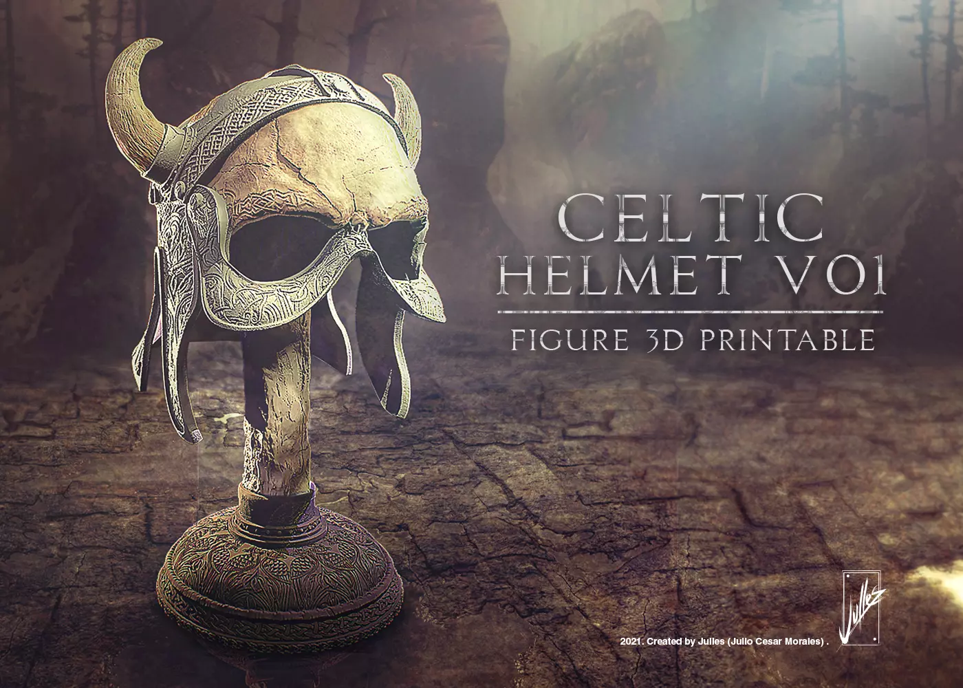 Celtic helmet V01 3D print model