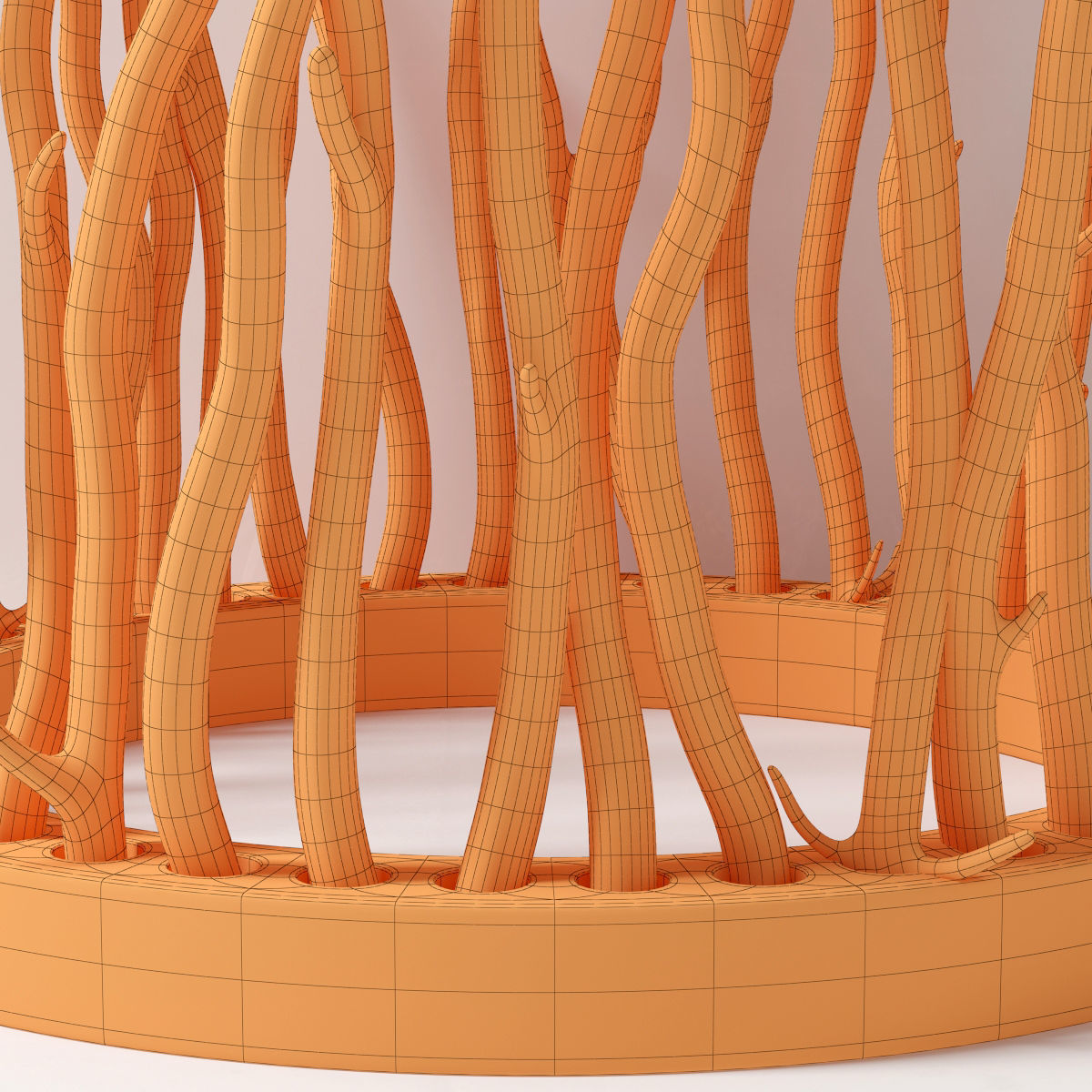 Branch folding screen Ring decor n1 3D model_12