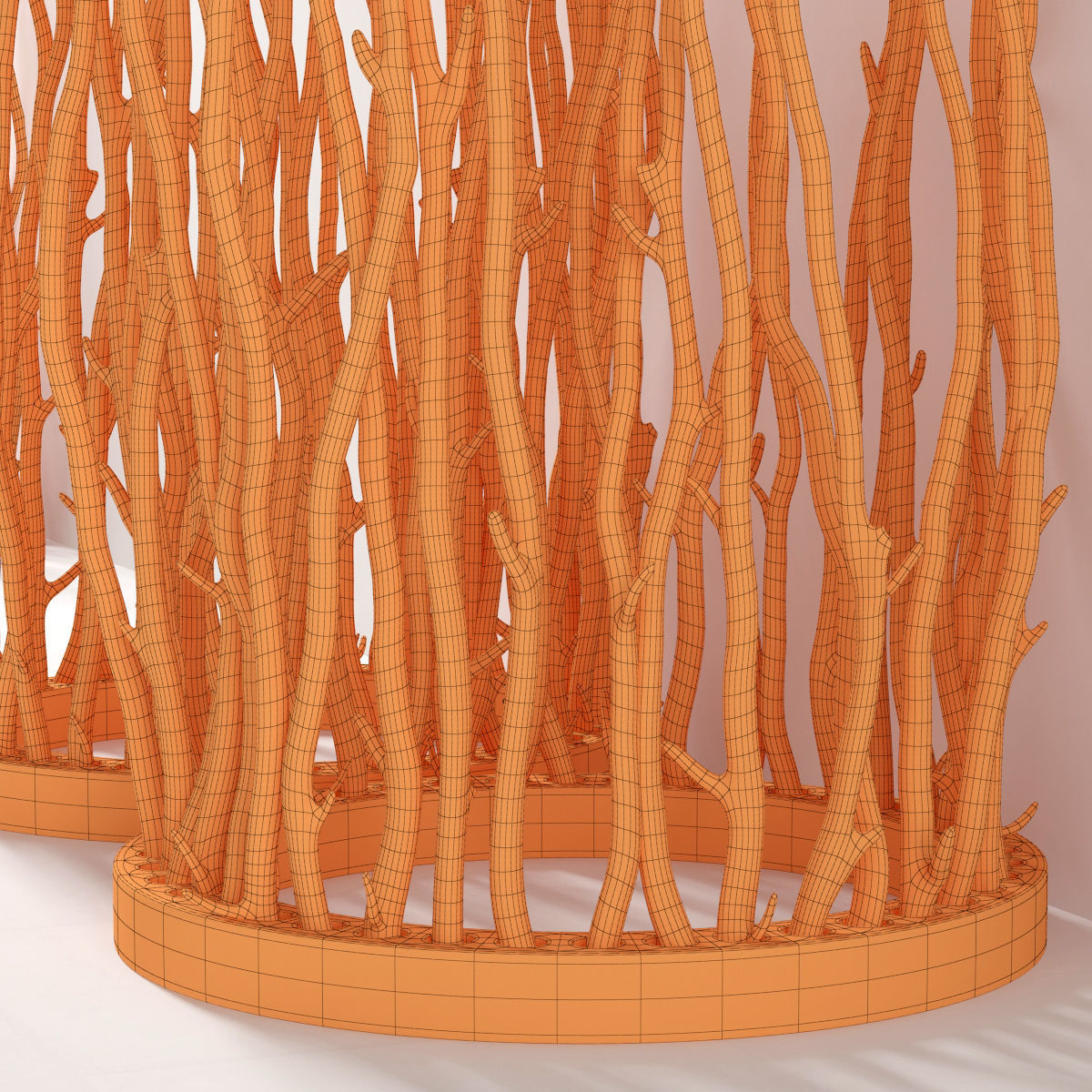 Branch folding screen Ring decor n1 3D model_13