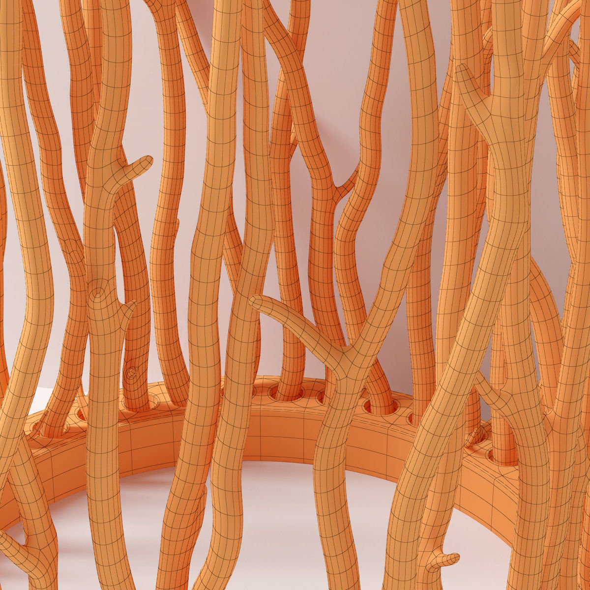 Branch folding screen Ring decor n1 3D model_10