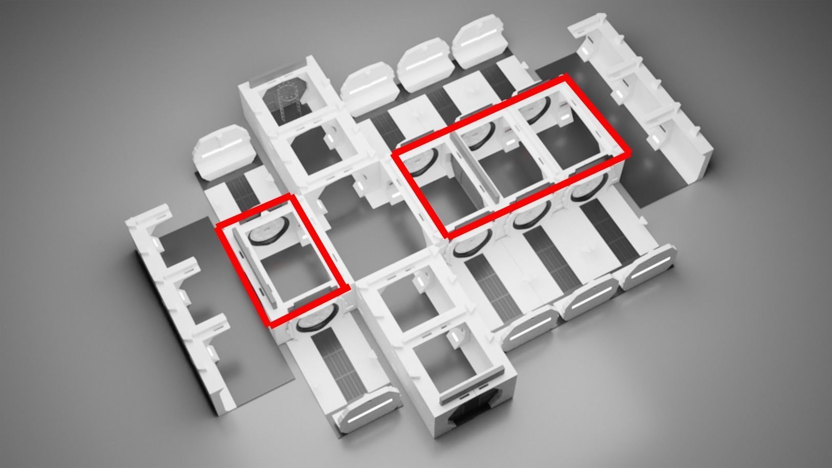 The Mandalorian - Rebel Prison Ship 4 - Cell Hallway 1-12 scale 3D print model_42