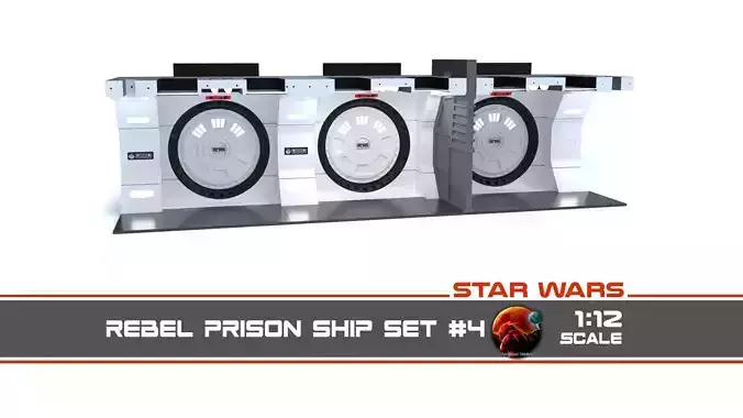 The Mandalorian - Rebel Prison Ship 4 - Cell Hallway 1-12 scale 3D print model