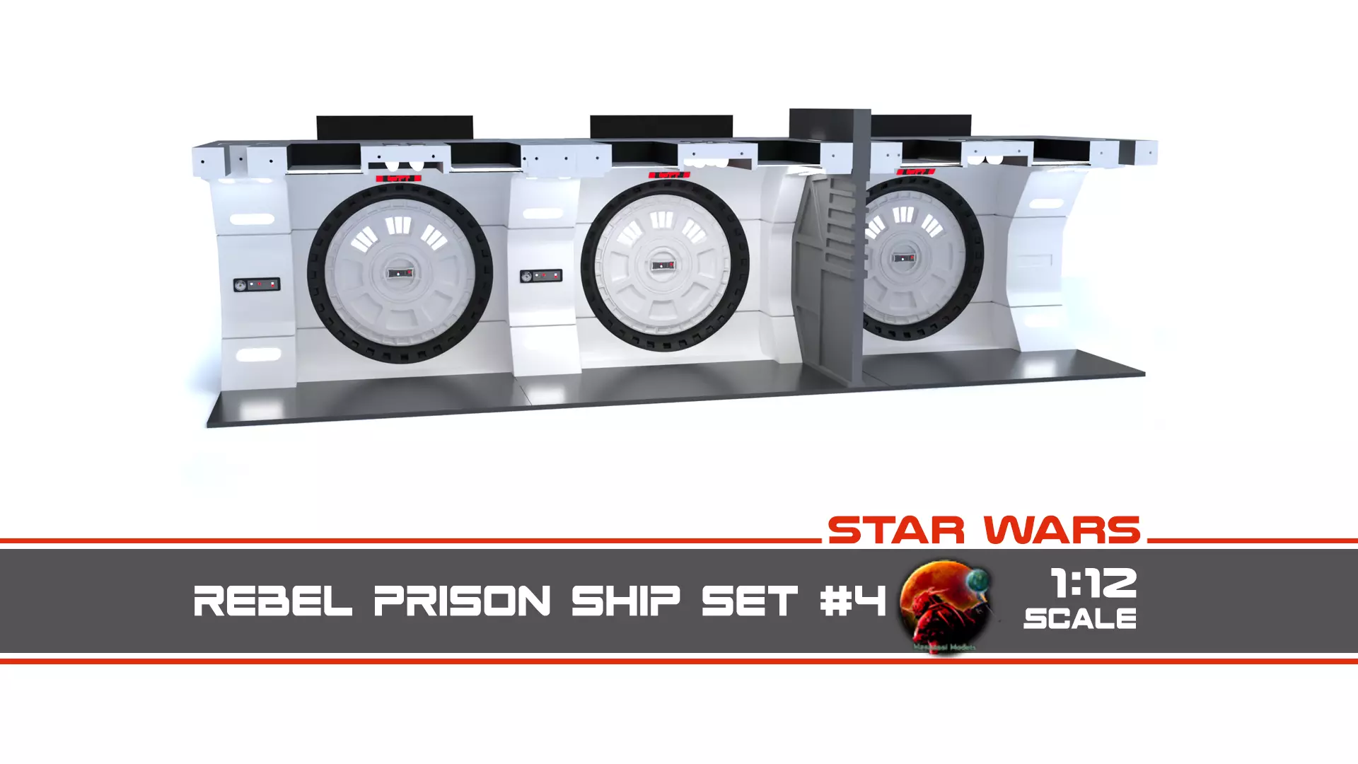 The Mandalorian - Rebel Prison Ship 4 - Cell Hallway 1-12 scale 3D print model_0