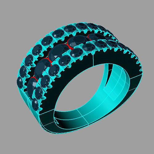 Diamonds round eternity band Anello veretta fascia  an173 3D print model