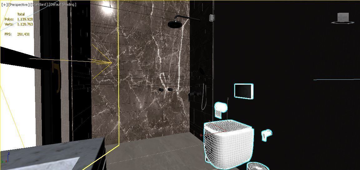 Modern Bathroom Scene  Low-poly 3D model_8