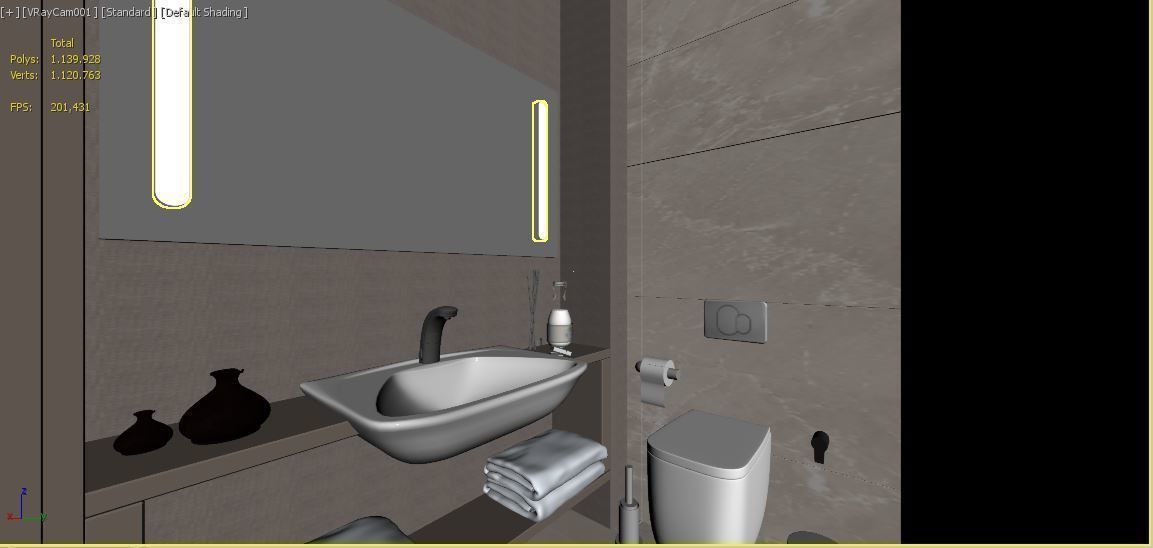 Modern Bathroom Scene  Low-poly 3D model_9