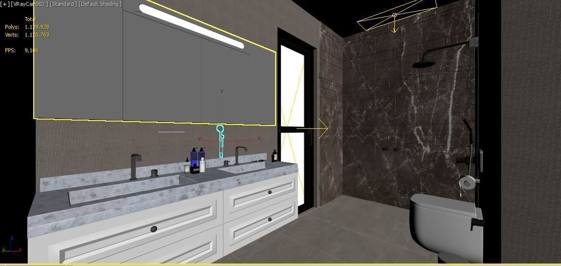 Modern Bathroom Scene  Low-poly 3D model_7