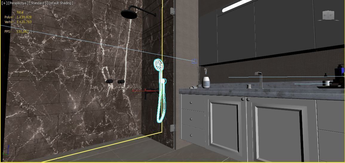 Modern Bathroom Scene  Low-poly 3D model_4