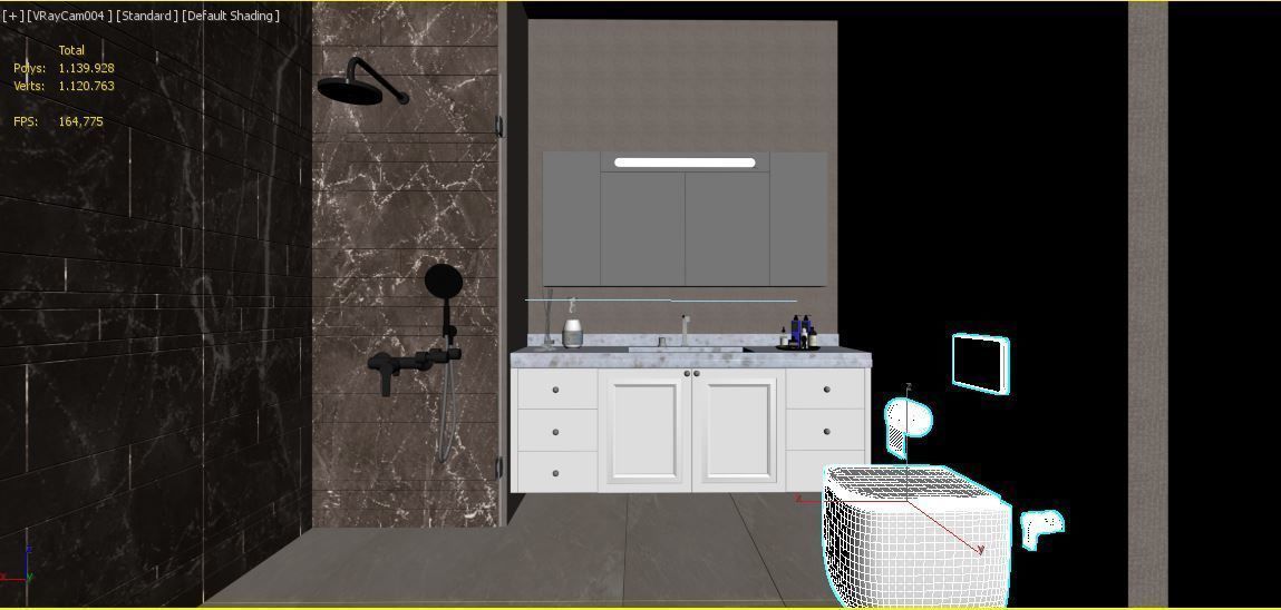Modern Bathroom Scene  Low-poly 3D model_5