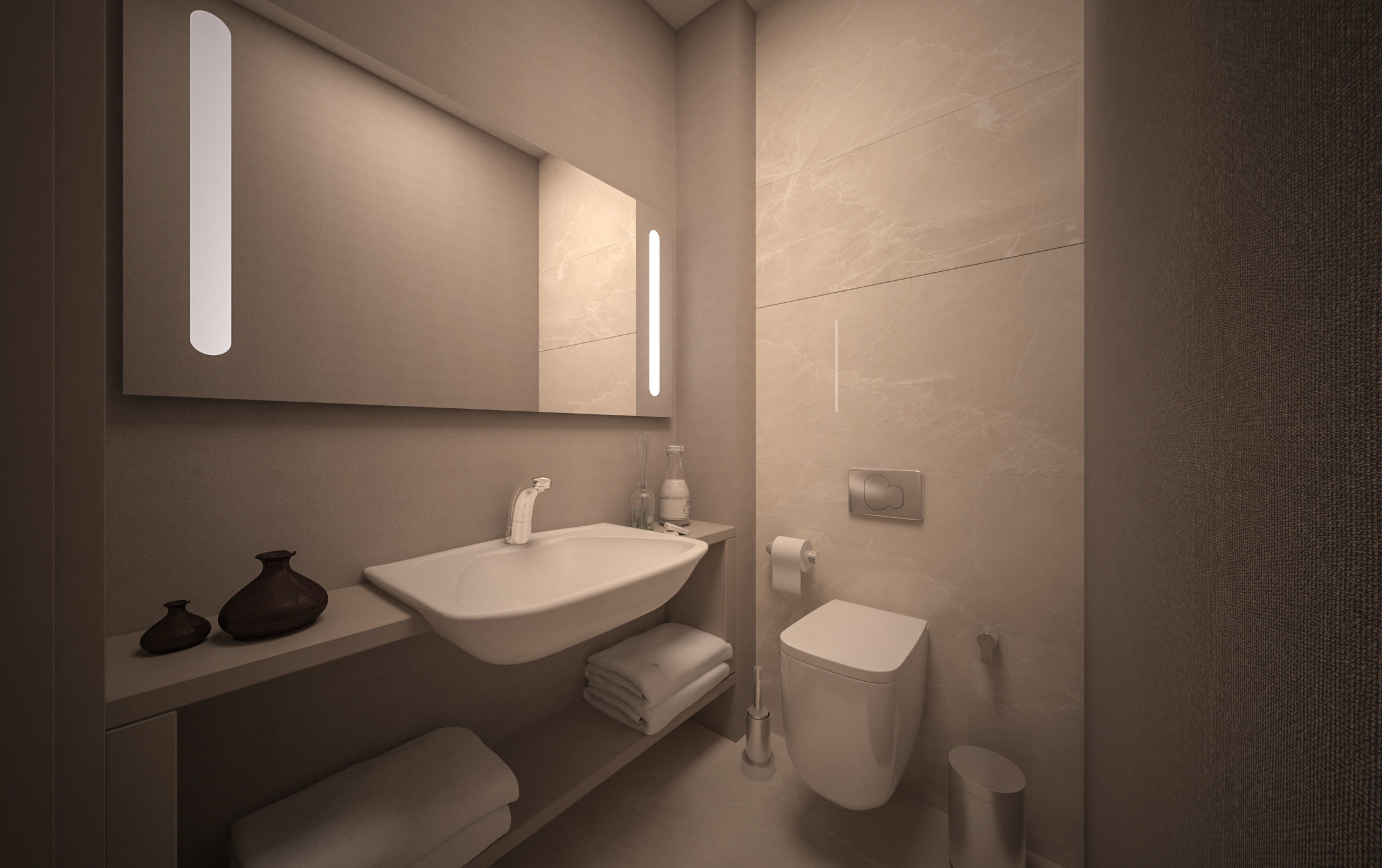 Modern Bathroom Scene  Low-poly 3D model_2