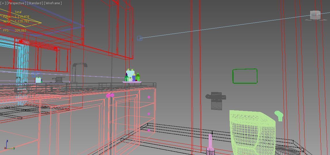 Modern Bathroom Scene  Low-poly 3D model_6