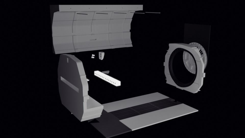 The Mandalorian - Rebel Prison Ship 5 - Cell Interior 1-12 scale 3D print model_6