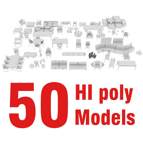 FURNITURE PACK 50 models 3D model