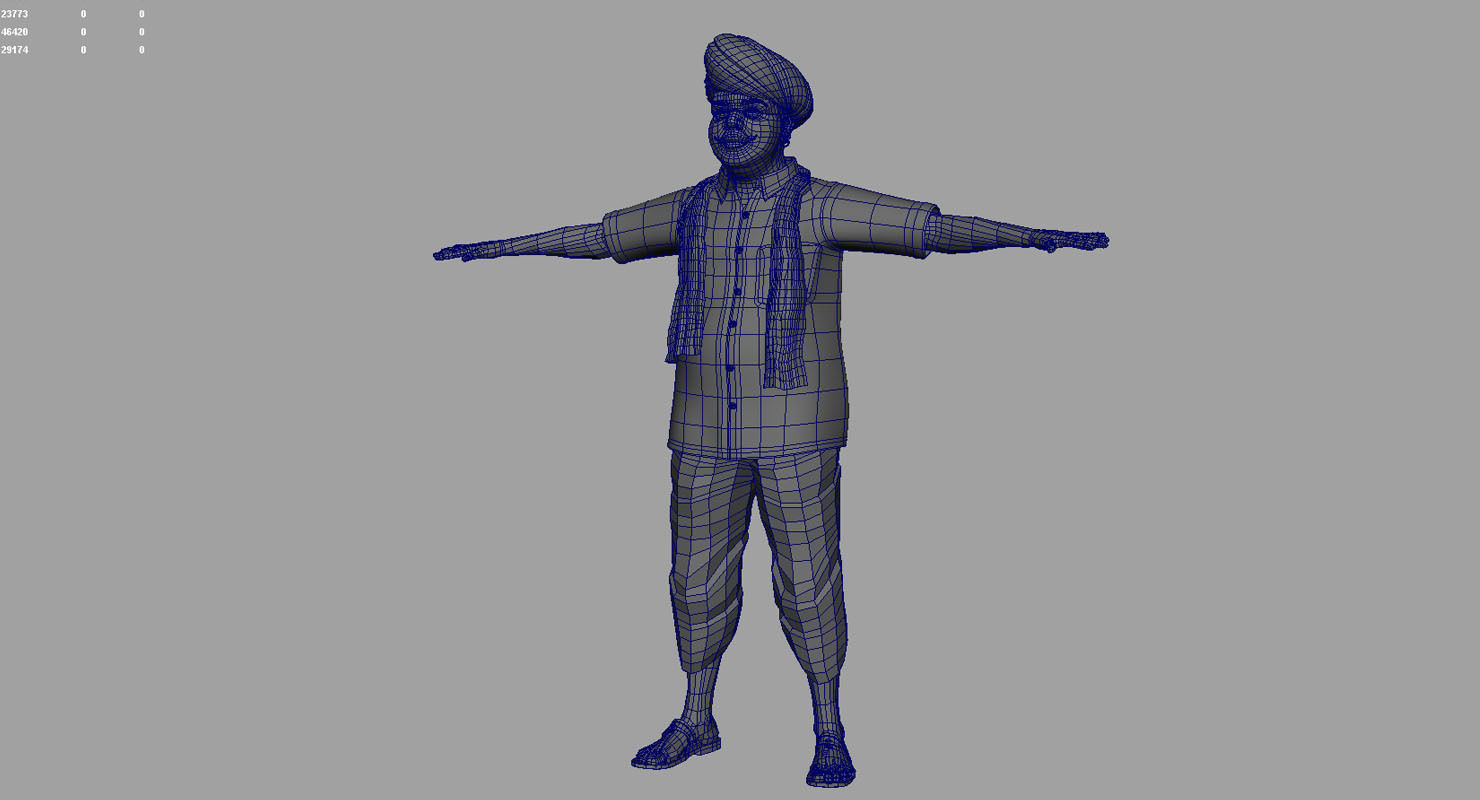 farmer village young man final 3d model 3D model_1