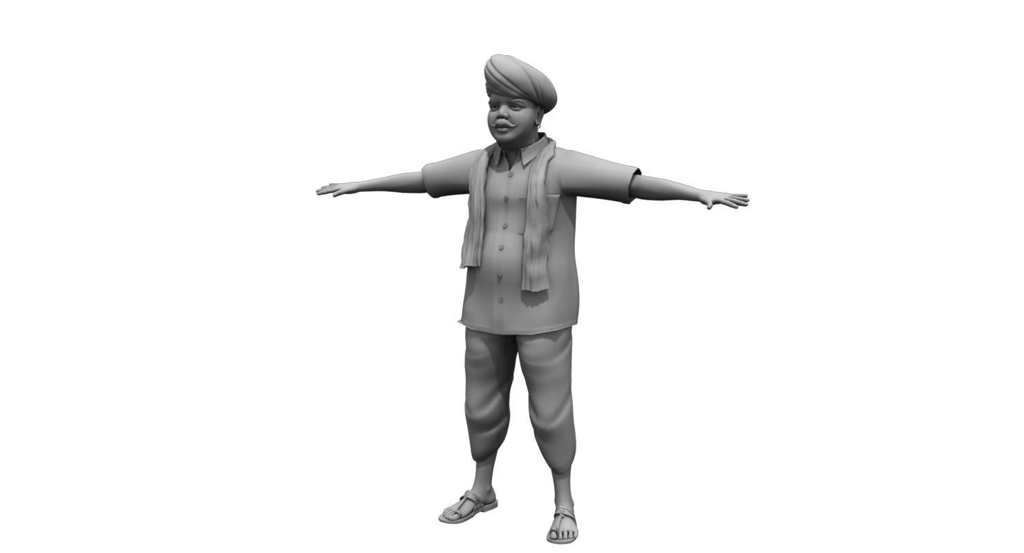 farmer village young man final 3d model 3D model_3