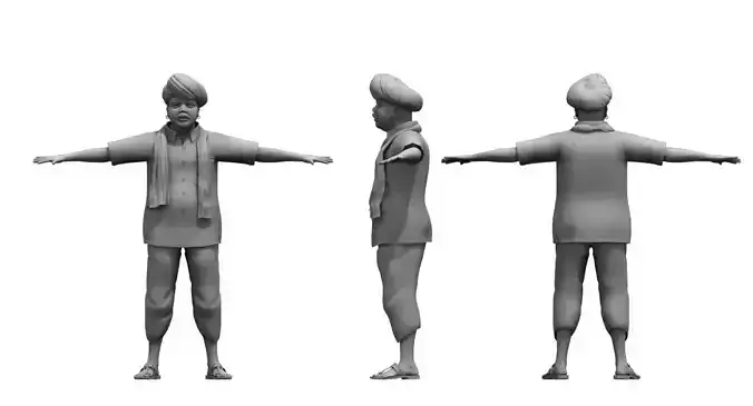 farmer village young man final 3d model