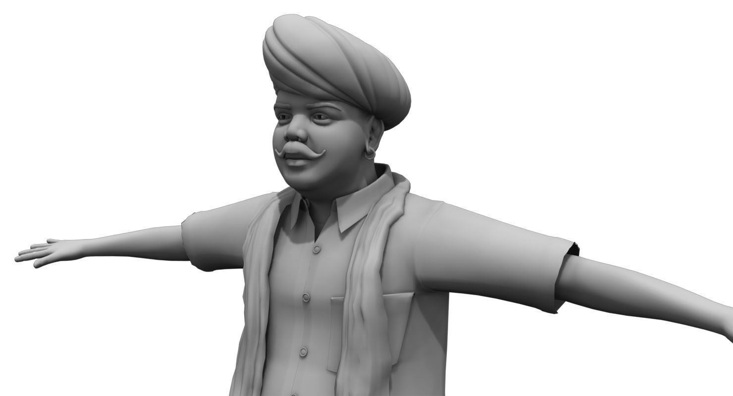 farmer village young man final 3d model 3D model_4