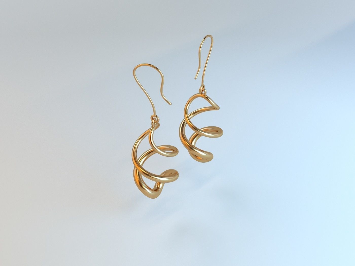 Twisted earrings 3D print model_1
